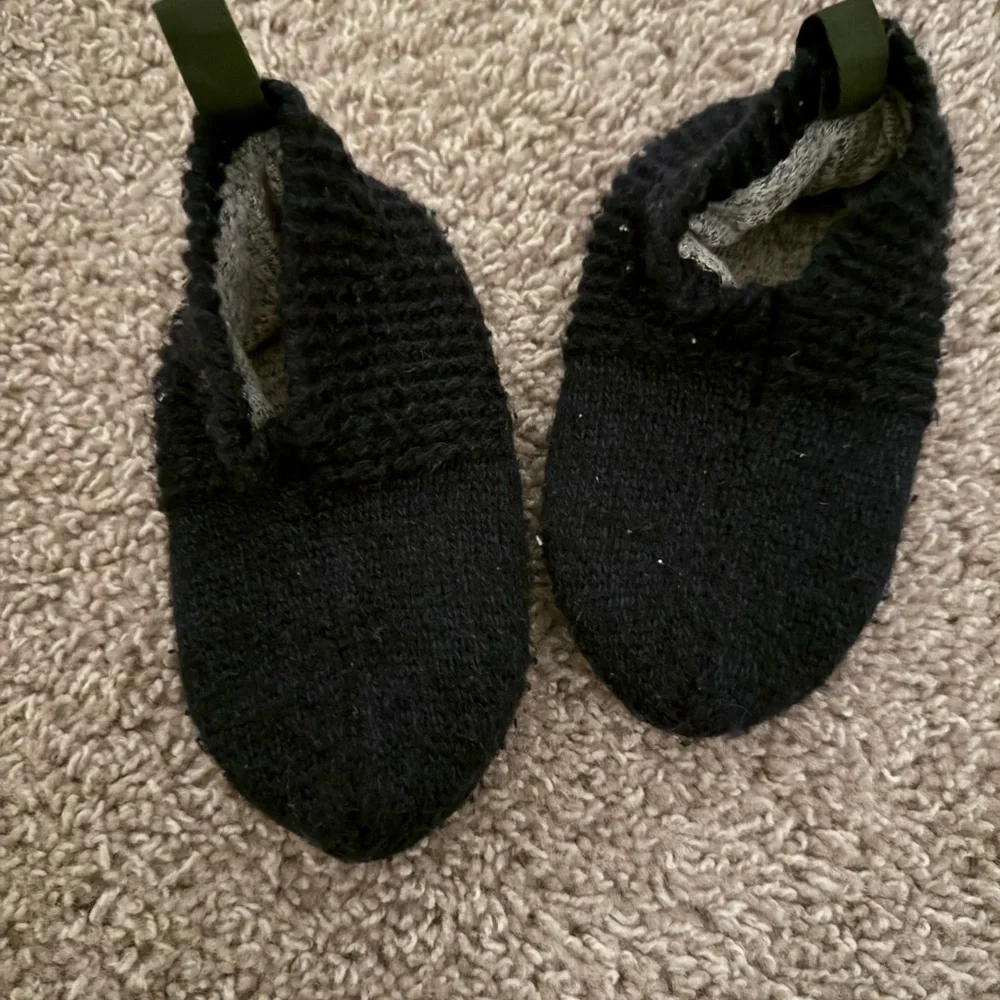 Bombas Black Knit Toddler Slippers with Grip Sole